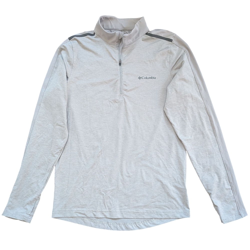 Columbia Men's Tech Trail Quarter Zip Pullover Shirt Size S Gray Outdoor Hiking